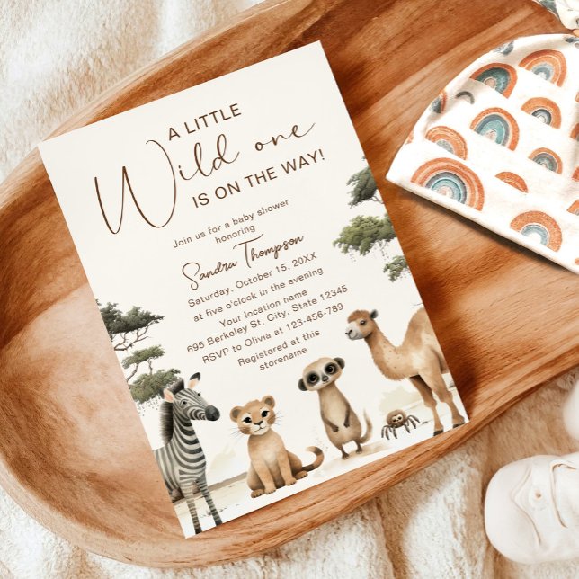 Wild One Safari Animals Baby Shower Invitation (Creator Uploaded)