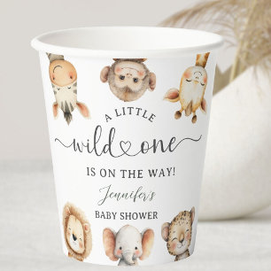 Wild One Safari Animals Baby Shower Paper Cups