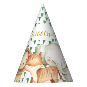 Wild One Safari Animals Birthday Party Hat