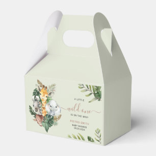Wild One Safari Animals Boy Baby Shower Favour Box