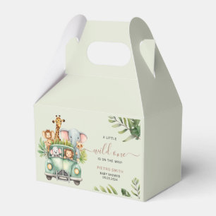 Wild One Safari Animals Boy Baby Shower Favour Box