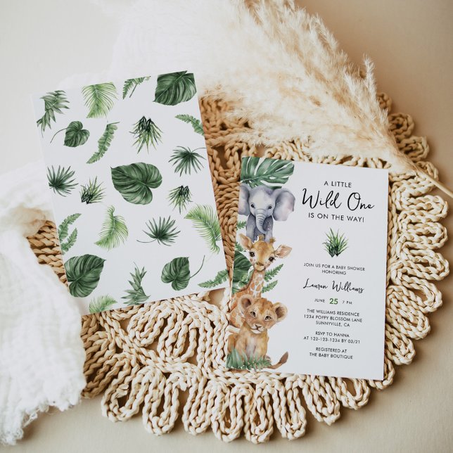 Wild One Safari Animals Boy Baby Shower Invitation (Creator Uploaded)