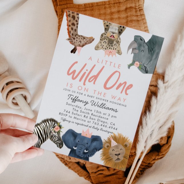 Wild One Safari Animals Gender Neutral Baby Shower Invitation (Creator Uploaded)