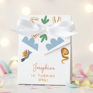 Wild one safari animals kids birthday party favour box