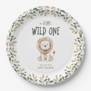 Wild One Safari Animals Neutral Baby Shower Paper Plate