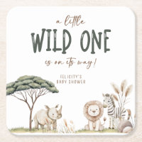 Wild One Safari Animals Neutral Baby Shower