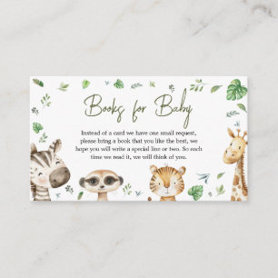 Wild One Safari Baby Shower Books for Baby Enclosure Card
