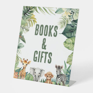 Wild One Safari Baby Shower Books & Gifts Sign