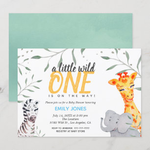 Wild One Safari Baby Shower Boy Invitation