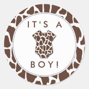 Wild One Safari Baby Shower Classic Round Sticker