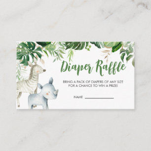 Wild One Safari Baby Shower Diaper Raffle Enclosure Card