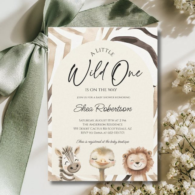 Wild One Safari Baby Shower Invitation (Creator Uploaded)