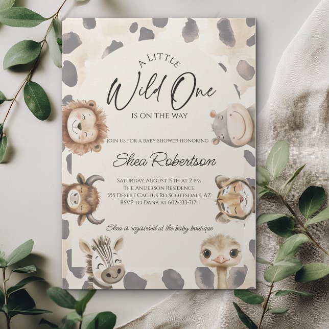 Wild One Safari Baby Shower Invitation (Creator Uploaded)