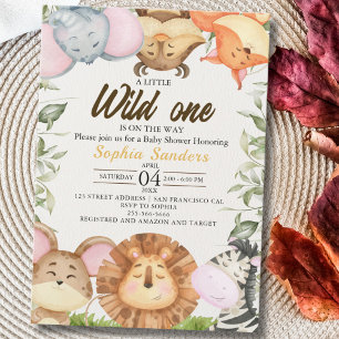 Wild One Safari Baby Shower Invitation