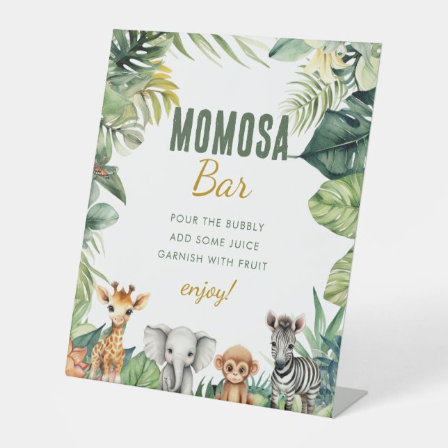 Wild One Safari Baby Shower Momosa Bar Sign (Front)