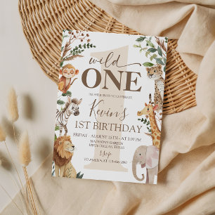 Wild One Safari Birthday Invitation Jungle