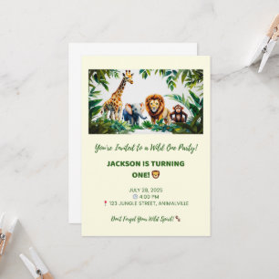 Wild One Safari Birthday Invite – Boy