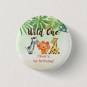 Wild One, Safari First Birthday 3 Cm Round Badge