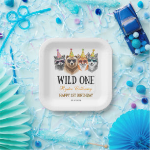 Wild One Safari First Birthday – Jungle Animal Paper Plate
