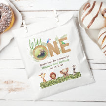 Wild One Safari First Birthday Photo Wood Animals