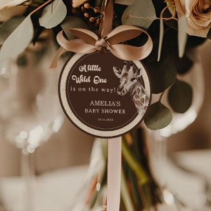 Wild One Safari Giraffe Baby Shower Favour Tags