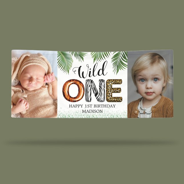 Wild One Safari Jungle 1st Birthday Photo Banner (Creator Uploaded)