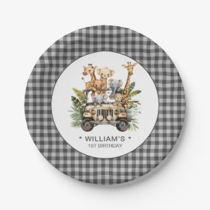 Wild One Safari Jungle 1st First Birthday  Paper Plate