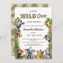Wild one Safari Jungle Animals Baby Shower 