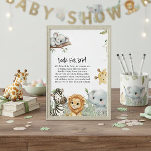 Wild One Safari Jungle Animals Boy Baby Shower  En Enclosure Card