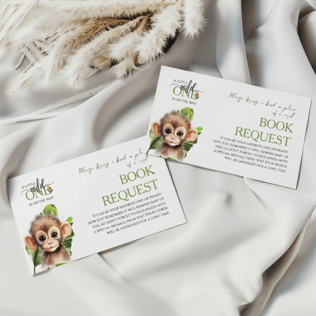 Wild One Safari Jungle Baby Shower Book Request Enclosure Card (Creator Uploaded)