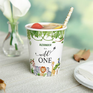 Wild One Safari Jungle Birthday Paper Cups