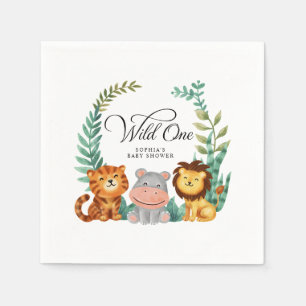 Wild One Safari Jungle Boys Baby Shower Napkin