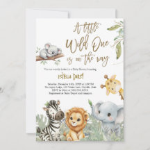 Wild One Safari Jungle cute Animals Baby Shower