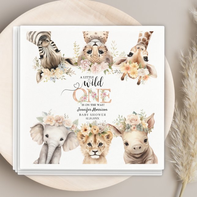 Wild One Safari Jungle Girl Baby Shower Napkins (Creator Uploaded)