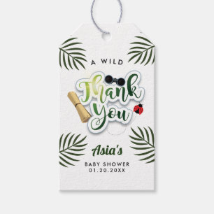 Wild One Safari Jungle Tropical Baby Shower Gift Tags