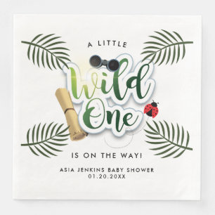 Wild One Safari Jungle Tropical Baby Shower Napkin