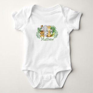 Wild One Safari Jungle Tropical Forest Woodland Baby Bodysuit