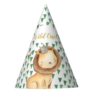 Wild One Safari Lion Birthday Party Hat