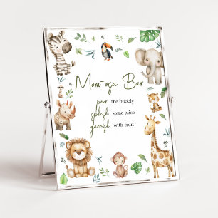 Wild One Safari Mum Osa Bar Baby Shower Poster