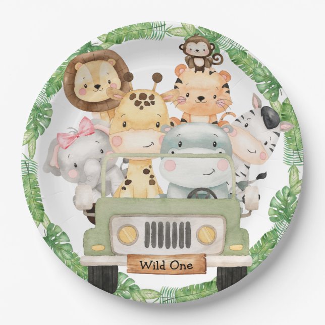 Wild One Safari Plates (Front)