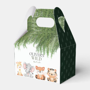 Wild one safari theme first birthday favour box