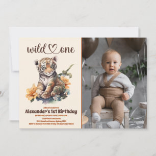 Wild One Safari Theme first birthday Invitation