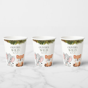 Wild one safari theme first birthday  paper cups