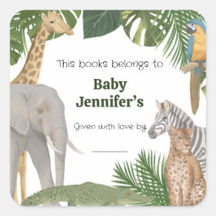 Wild One Safari Tropic Bookplate Labels