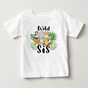 Wild One SiS Boy 1st Birthday Jungle Safari Baby T-Shirt