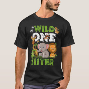 Wild One Sister Zoo Birthday Safari Jungle Animals T-Shirt