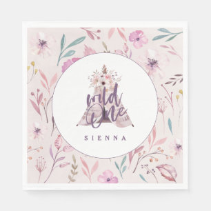 Wild one teepee birthday party napkins