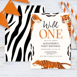 Wild One Tiger 1st Birthday Party Invitation