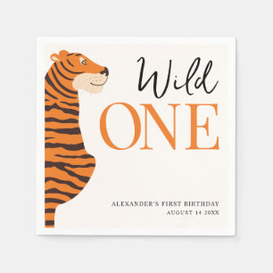 Wild One Tiger 1st Birthday Party  Napkin