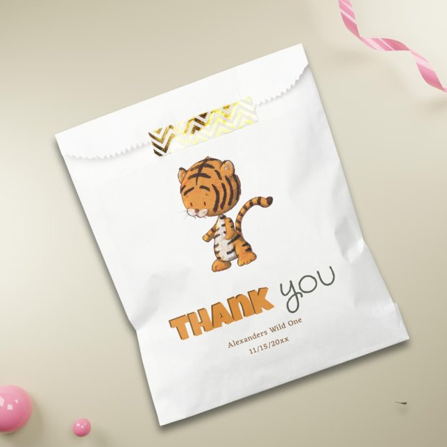Wild One Tiger Birthday Thank You Favour Bags (Creator Uploaded)